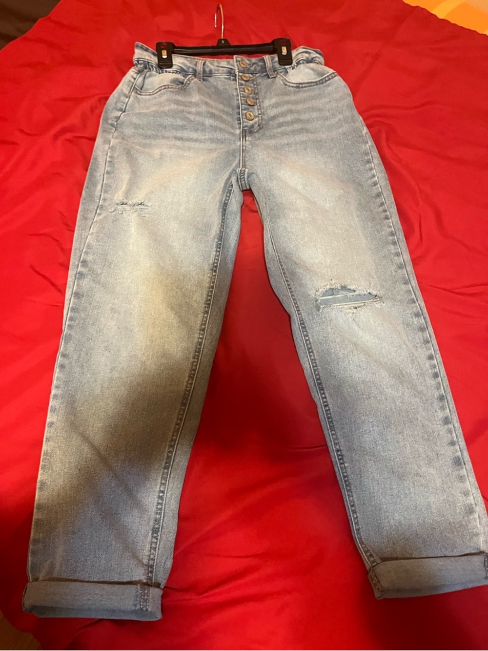 No Boundaries Light Blue High-Rise Distressed Jeans